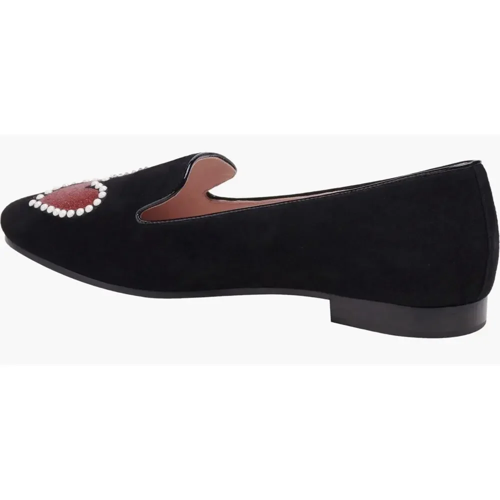 Kate Spade NY Women Size 7.5 B Lounge Hearts Loafers Love Heart Accents